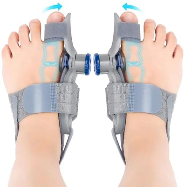 Women's 2PCS Bunion Corrector - FSA HSA Approved, Adjustable, Flexible, Durable, Breathable Orthotic Brace Manicure Tool for Toe Separation, Large Toe Support, Hallux Valgus Pain Relief, Sleeping Use (Fits Left/Right Feet), Two Pieces