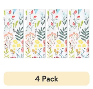 (4 pack) Printed Cotton Kitchen Towel, 15"W x 25"L, Meadow Floral, 1 Piece