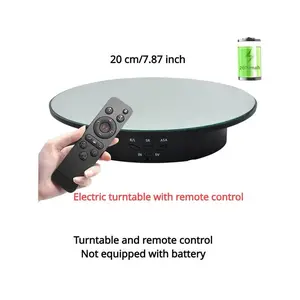 3 Speeds Electric Rotating Display Stand Mirror 360 Degree Turntable Jewelry Holder Battery/USB Power for Photography Shooting