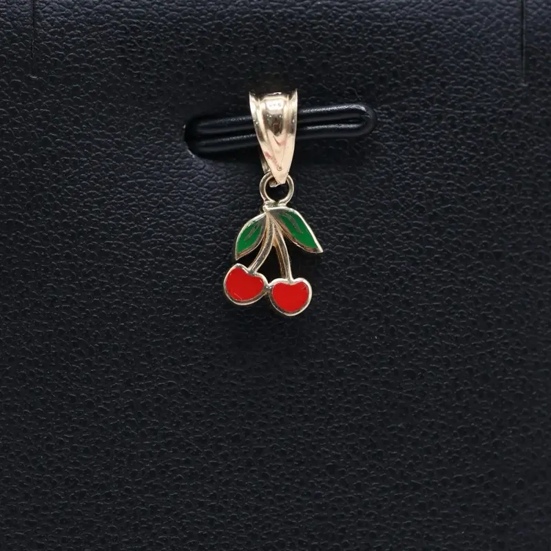 14KT Gold Mini Cherry Pendant - 10mm Small Pendant perfect for Women or Children