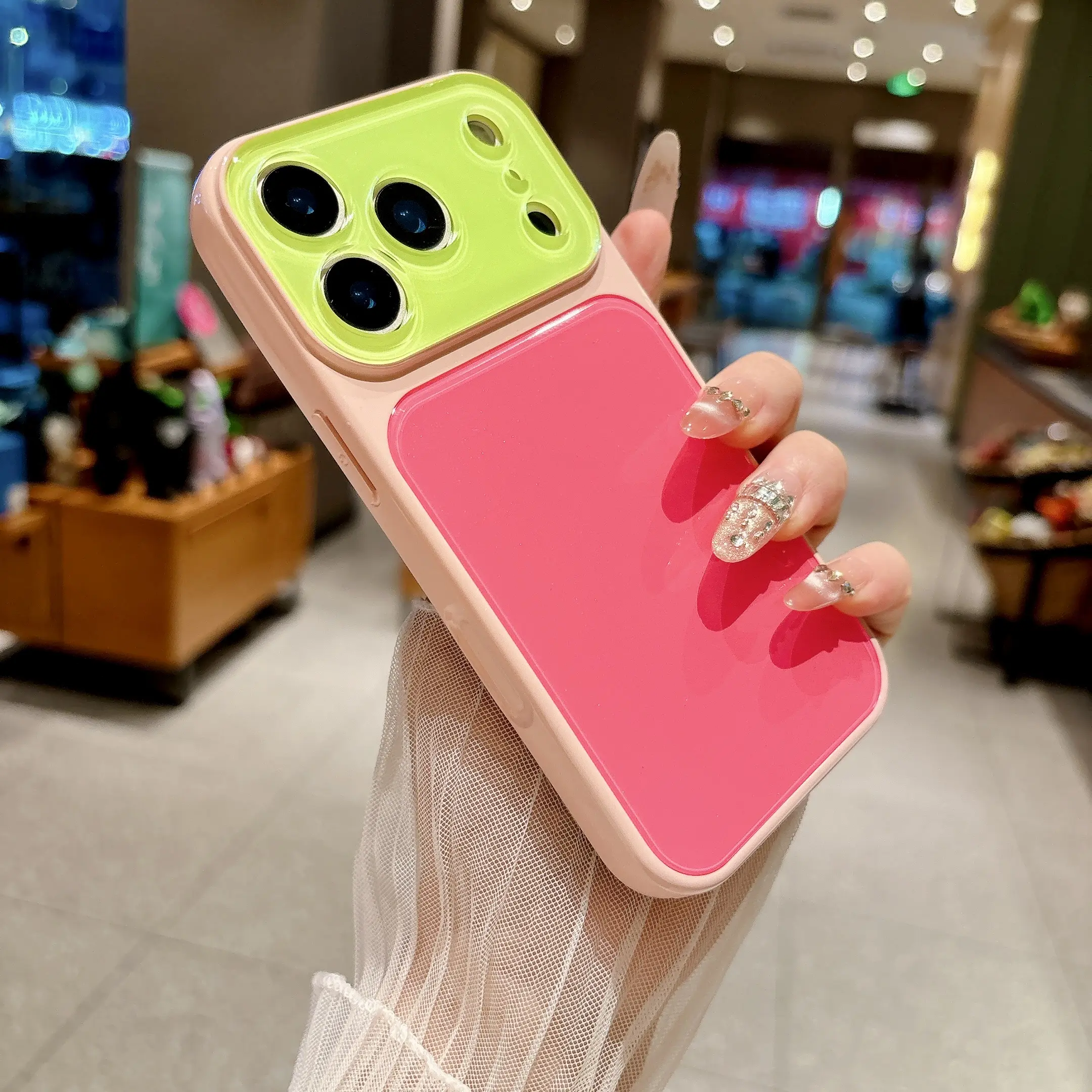 #SummerVibeDopamine Contrast Color Smartphone Case for iPhone 17/16/15/14/13 Pro Max, Full Lens Protection, Anti-Peel, Anti-Fall, Wear-Resistant Mobile Phone Accessory for Handheld Cellphone Devices #DealsForYouDays,back to school,back to school haul