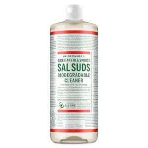 Dr. Bronner's Sal Suds Biodegradable Cleaner (32 oz) – All Purpose Pine Mop Detergent for Floors, Laundry & Dishes, Multi-Surface Concentrate, Heavy-Duty Degreaser