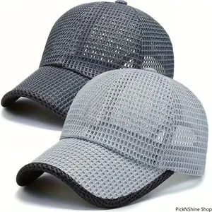 Men Summer Sun Protection Baseball Hat, Breathable Mesh Duck Tongue Headwear, Lightweight Comfortable Accessory for Fishing Hiking Travel Daily Leisure Outdoor Activities in Hot Season