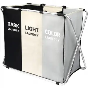 PLL Large Laundry Basket, Freestanding Collapsible Clothes Hamper with Handles for Clothes and Toys in Dorm & Family Closet Storage