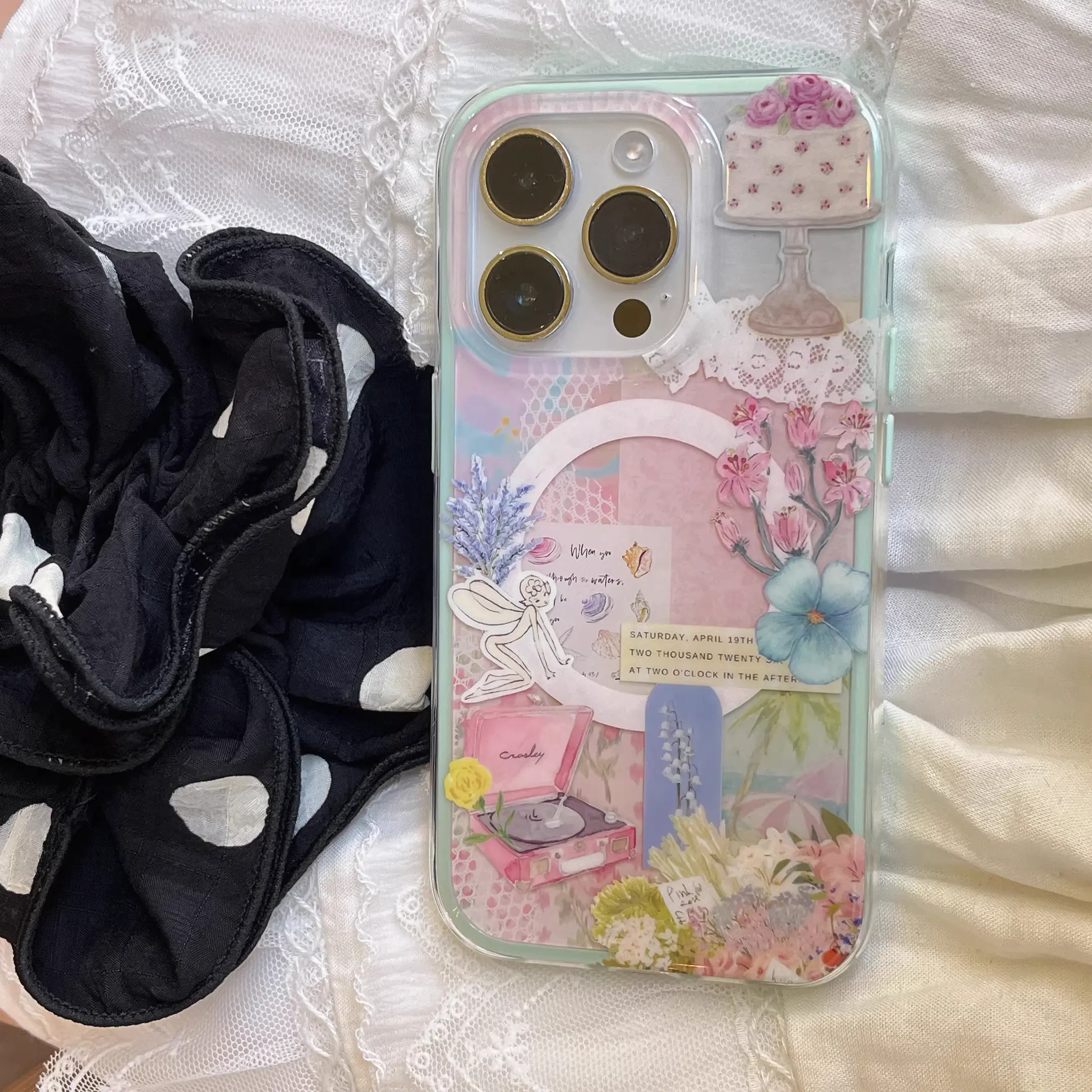 Magnetic TPU Smartphone Case - Floral & Cake-Patterned, Shockproof, Drop-Resistant Multi-Model Accessories for iPhone & Galaxy, Cute Flowers Design, Ideal for Personal Use or Holiday Gifting