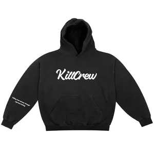Kill Crew Oversized Lux Script Hoodie Cotton Fit Sweatshirts Fleece Tops Pullover Soft Comfort