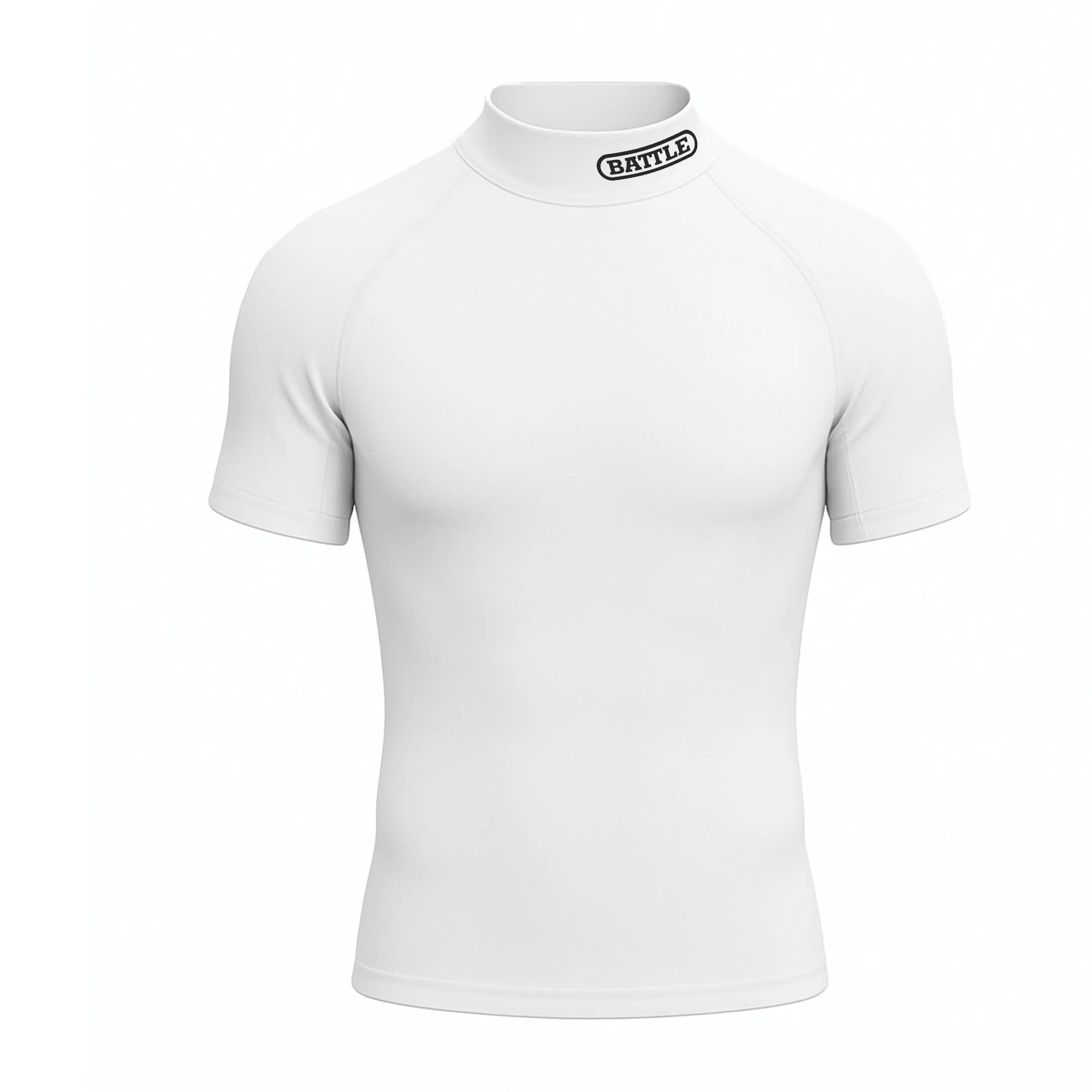 PRO Mock Neck Short Sleeve Compression Shirt for Summer - Fast Drying Moisture Wicking with Side Mesh Panels & Compression Fit