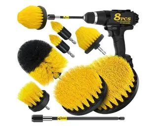 8 Piece Drill Brush Heads Tools, Christmas Gift Electric Spin Scrubber Cleaning Brush Kit, Multipurpose Power Scrubber Drill Brush For Car Wheel Hub