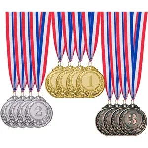 12 Pieces Gold Silver Bronze Award Medals-Winner Medals Gold Silver Bronze Prizes for Competitions, Party,Olympic Style, 2 Inches