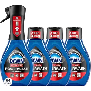 4 Pack Powerwash Heavy Duty Dish Spray All-Purpose Cleaner and Degreaser, 64oz, 1 SK + 3 RF