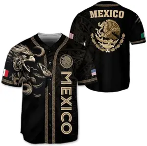 CHIARA CONTI Men's Mexico Baseball Jersey, Vintage Sports Style, Unisex Streetwear Top