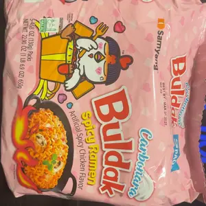Buldak Korean Spicy Chicken Stir Fried Ramen Carbonara Flavor Super Hot Spicy Noodles Authentic Ramyun (Pack of 5)