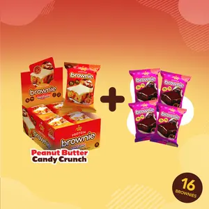 Peanut Butter Candy Crunch Prime Bites Protein Brownies - 12 Pack + 4 Free Chocolate Glazed Donut
