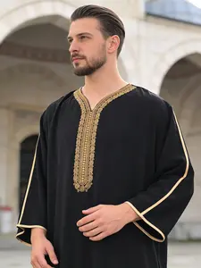 Muslim Men's Top Middle Eastern Robe Thobe, Traditional Arabic Clothing, Comfortable and Stylish, Perfect for Daily Wear
