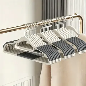Heavy-Duty Durable Plastic Laundry Hanger with Anti-Slip Fabric Cover, 360° Rotating Hook, Light Organiser for Hanging Clothes (Set of Household Commercial Appliance Parts)