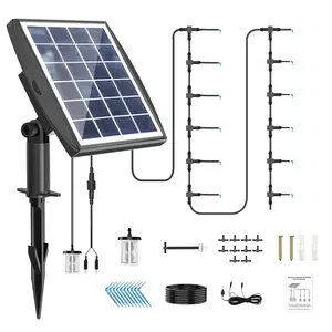 Solar automatic drip irrigation kit system solar powered auto easy diy watering device supported pots plants 6 timing modes with antisiphoning device supported 10 pots 6timing modes