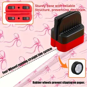 Portable Manual Paper Cutter with Wheel, Efficient for All Roll Materials, Battery-Free, Ideal for Packaging Paper, Easy to Use