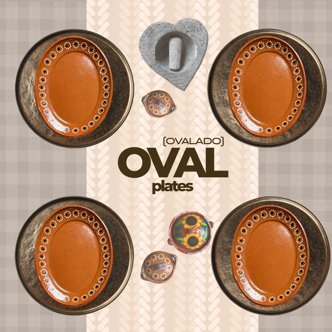 Oval Barro Clay Dinner Plate - Handmade Craft, Rustic Design Dinnerware for Home & Events, Multi-Size Option to Enhance Dining Experience