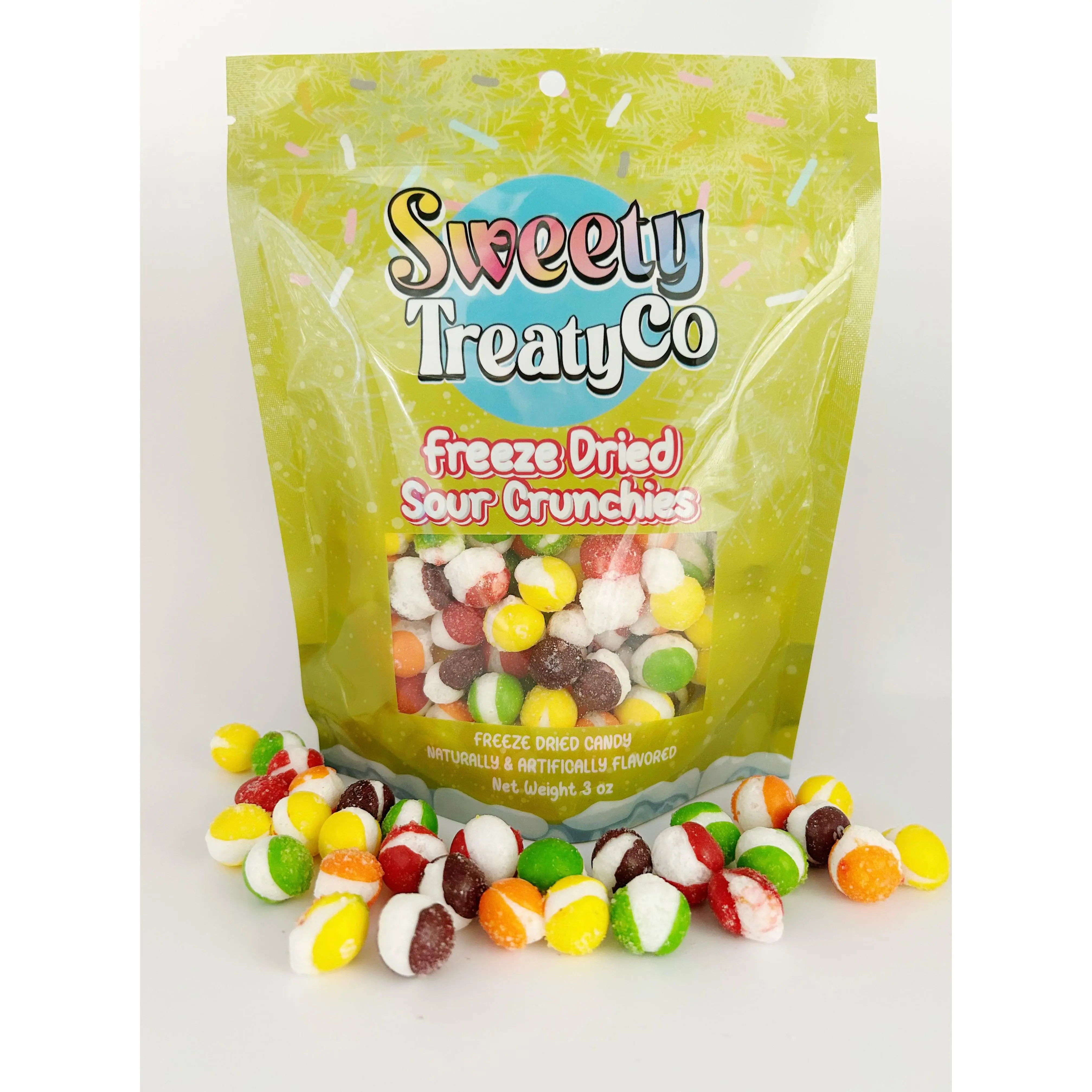 SweetyTreatyCo Freeze Dried Sour Frittles Fruit Candy - 3 oz Snack, Chewy-Crunchy Texture, Sweet-Sour Flavor, Quality Ingredients, Party Snacks, Trail Mix Mix-Ins & Boost, Candy Snack