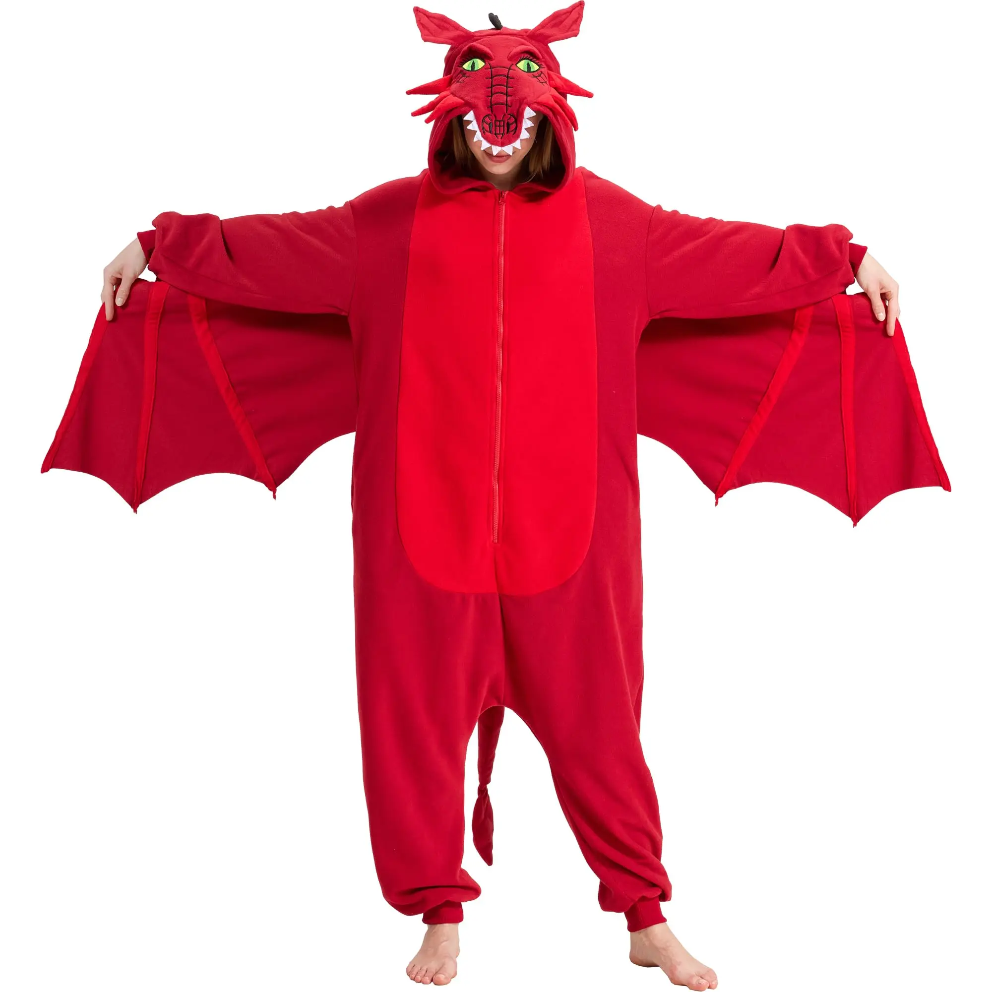 Red Dragon Onesie Halloween  – , Animal One-Piece Cosplay Outfit for Women and Men Adult Draculaura Mushroom  work cow cheap fursuit maker Retro Party  Accessory lion Onesie  Bat jasmine halloweencostume costume queen of hearts pearl unique couples