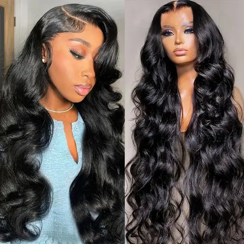Bling Hair Female 12~36 Inch Brazilian Glueless HD Lace Frontal Wig - Body Wave, 13x4/13x6 Lace Front, Elastic Drawstring, PrePlucked With Baby Hair, For Daily Wear