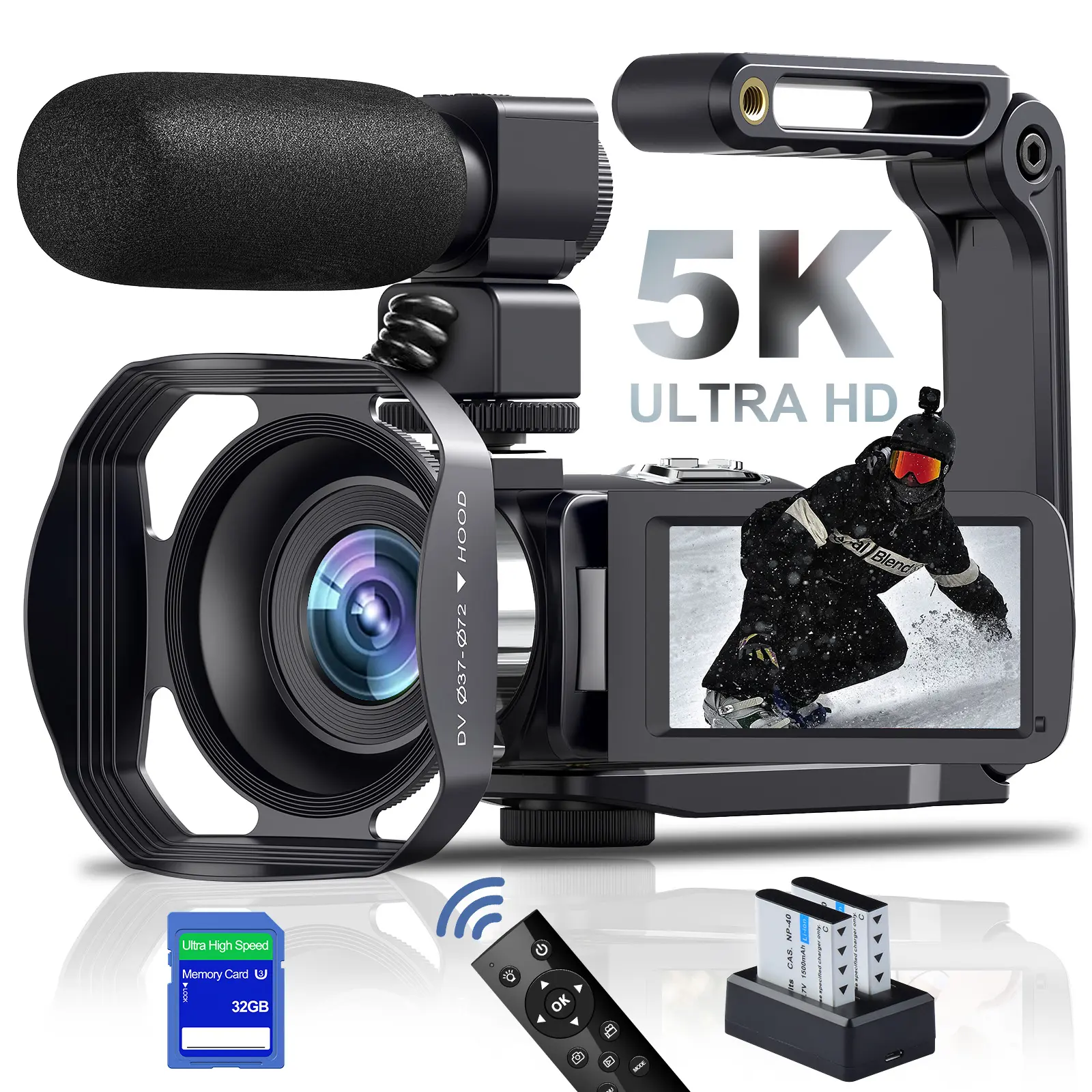 5K Video Camera with 3inch Touch Screen Supports WIFI and Remote Control and IR Night Version Mode Slow Photography and Loop Video a Great Choice for a Birthday Gift and Family Photography Wifi Vlogging Camera Vlogging Camcorder