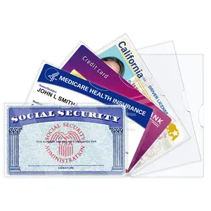 Clear Card Protector Sleeves - Mil Soft PVC Transparent Design, Waterproof & Dustproof, Fits Social Security/Medicare/Credit Card/Driver’s License, Ideal for Students & Professionals, Id Badge Holder