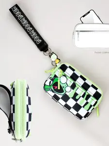 Women's Colorful Plaid Two-In-One Wallet, Rfid Theft-Proof Nylon Phone Bag, Fashion Multi-Functional Wristlet, Stylish and Practical, Cell Phone Purse