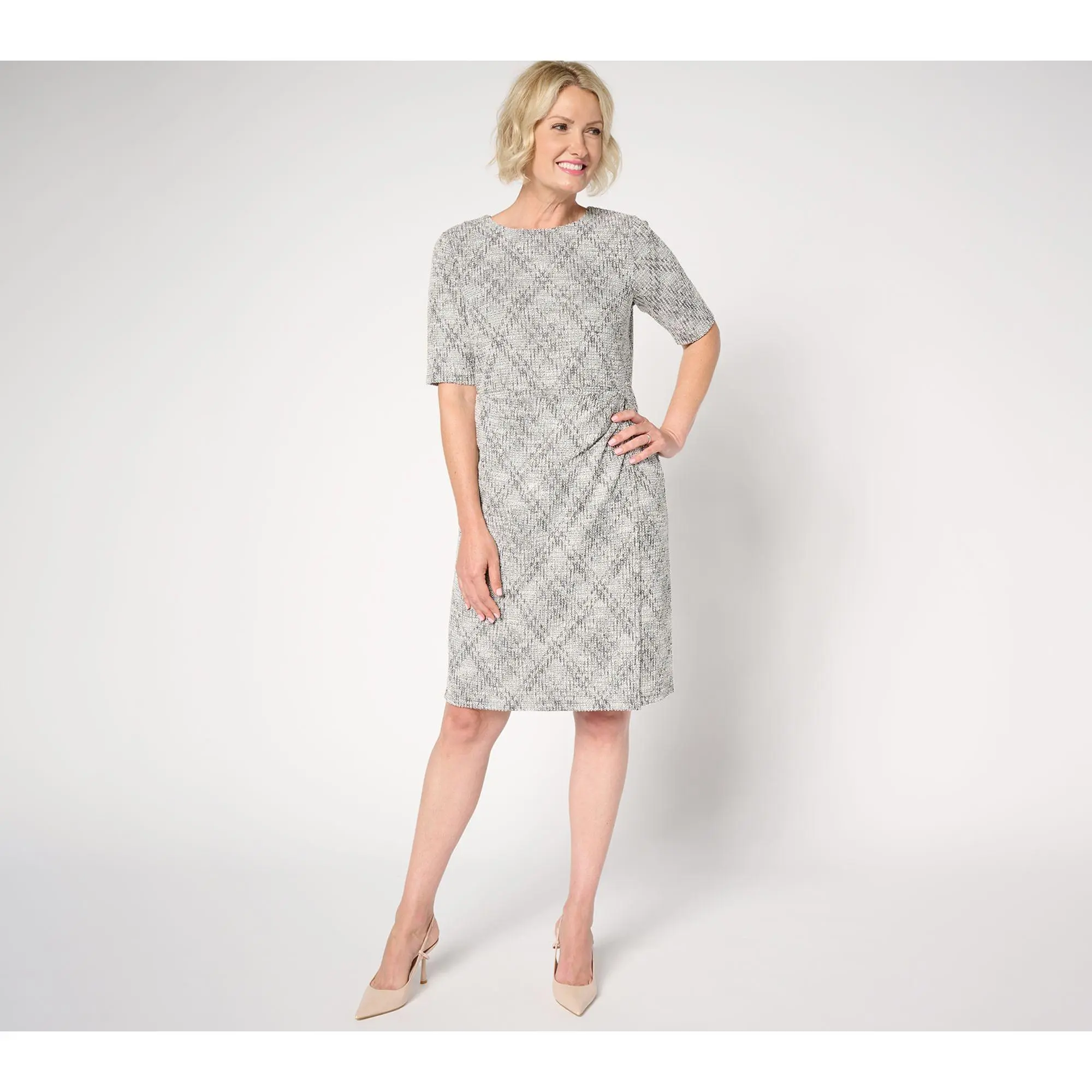 BEAUTIFUL by Lawrence Zarian Petite Stretch Tweed Midi Dress