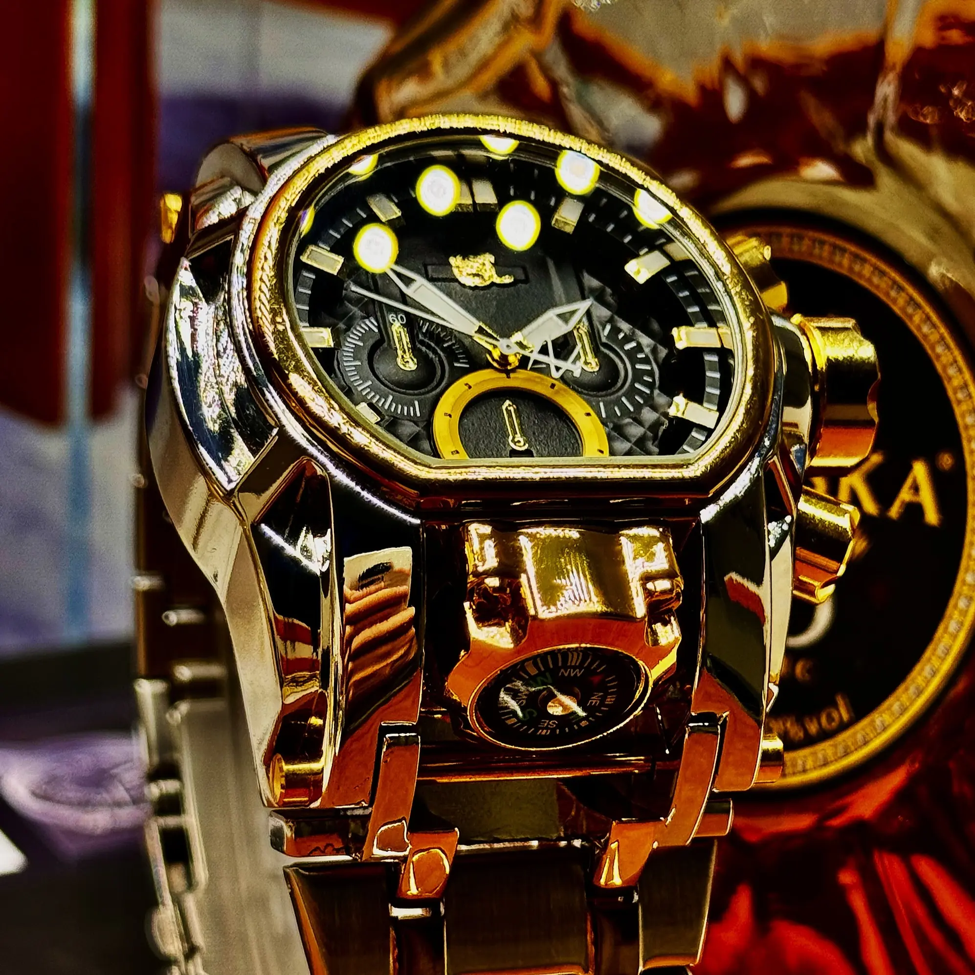 Men's Watch Oversized Guide Ball Unique Shaped Punk Design Street Fashion Timepiece in Stylish Gift Box Perfect Gift Quartz Wristwatch