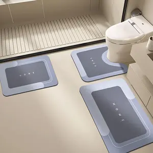 3PCS Absorbent Diatom Mud-TRP Bath Mat Set - Quick-Drying Non-Slip Rubber Backed Bath Rugs for Bathroom, Non-Slip Tub Mat for Kitchen, Bath Tub Mat Non Slip