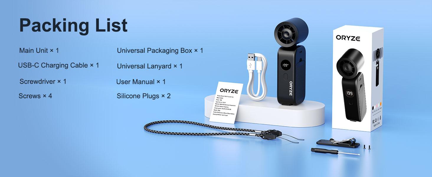 Neck-Waist-Wearable Turbo Fan 5000mAh Long Battery LifeHands-Free Clip-On Cooling  199 Adjustable Levels, , Lightweight & Rugged Design for Travel, Outdoor Activities & Summer Essentials