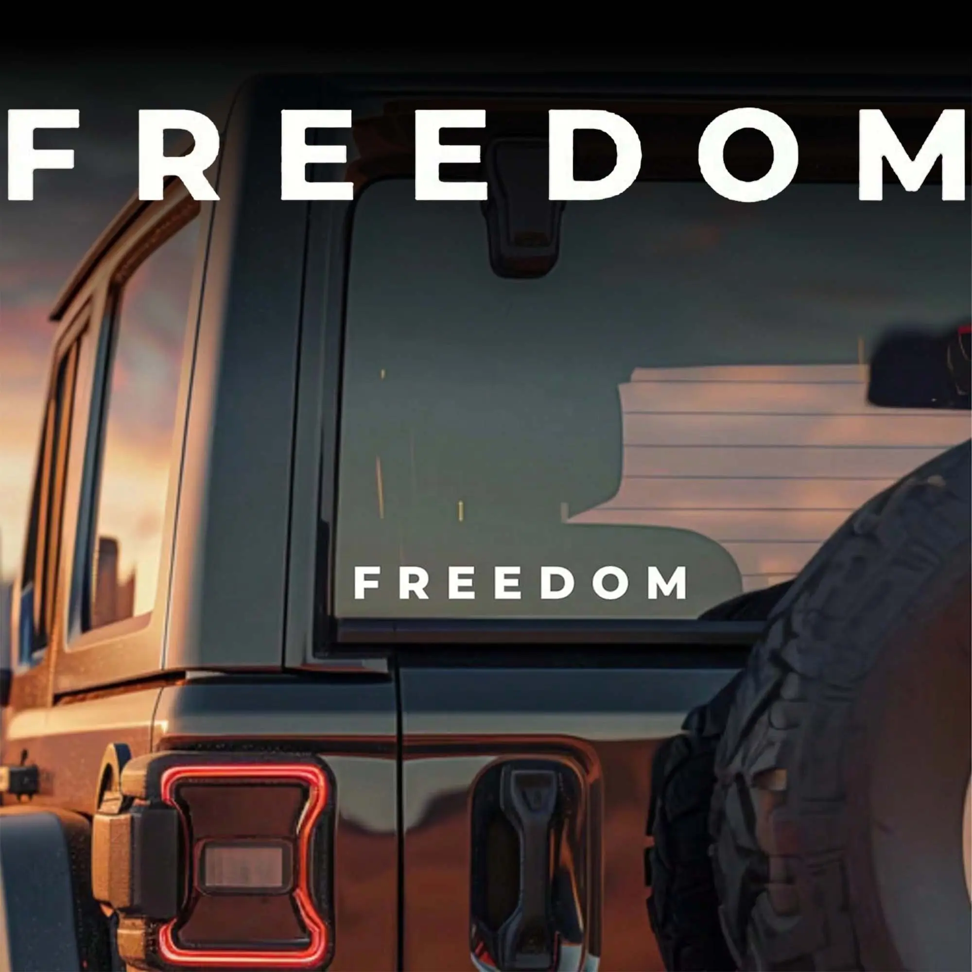 2PCS Freedom Car Decals, Automotive Decals, Waterproof Self-Adhesive Vinyl Stickers, Universal Car Sticker, Car Vehicle Decoration, Suitable for Cars, Motorcycles and Laptops