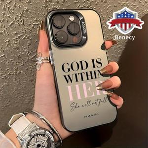 Pink Bible Psalms Quotes Christian Pattern Phone Case for  iPhone 17 16 Pro Max 15 Plus 14 13 12 11  Air XS XR Shockproof Drop Protection Durable PC Smartphone Cover Durable Cellphone Casing