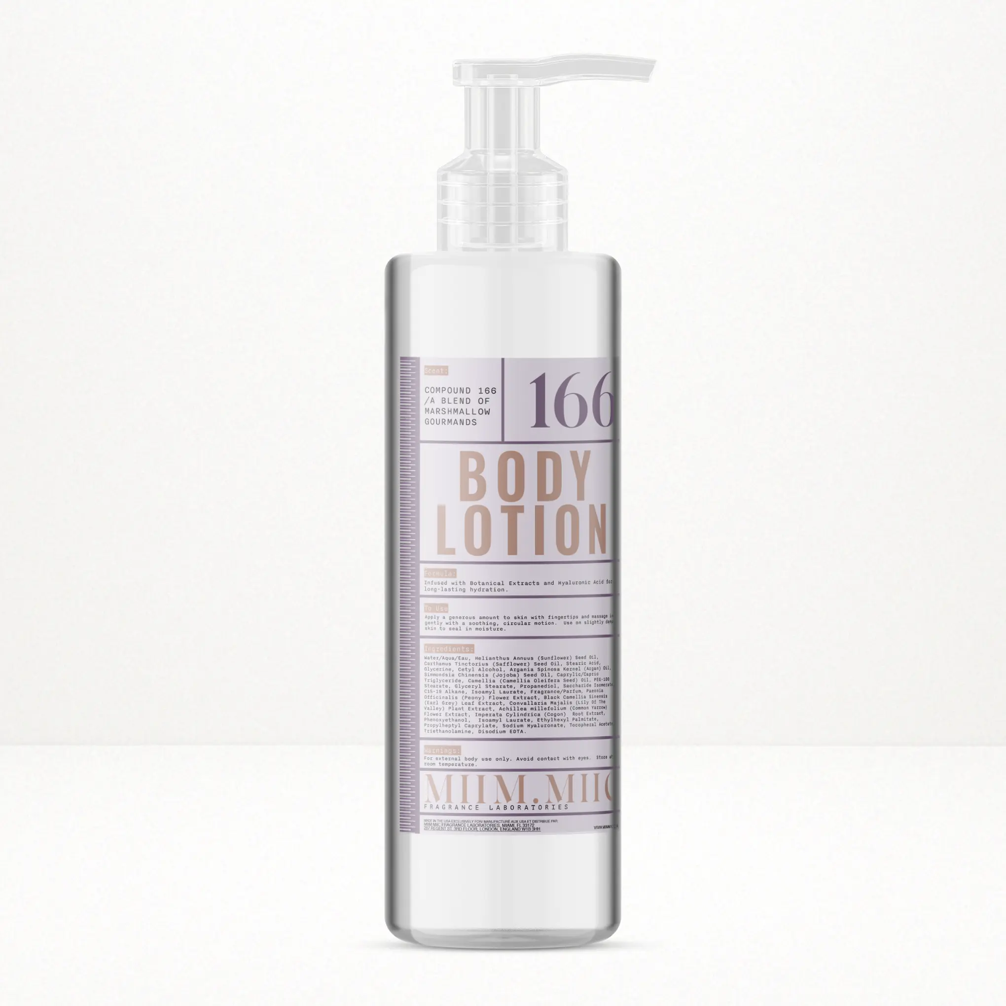 No 166 MARSHMALLOW GOURMAND Moisture Lock Body Lotion with Argan Jojoba Sunflower Oils for 24-Hour Hydration & Silky Softness Nourishing Plant Oils for Gentle & Balanced Skin