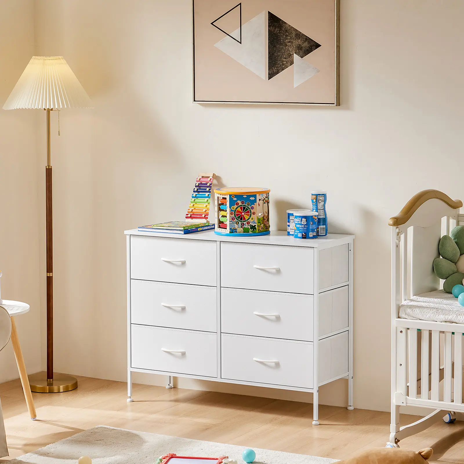 Sweet Furniture S - 6 Fabric Drawer Dresser for Bedroom, Dressers & Chests of Drawers, Dresser Drawer Organizers