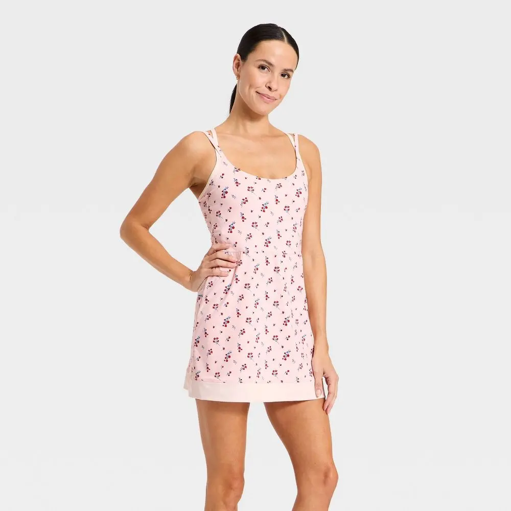 Women's Knit Strappy Active Dress - All In Motion sundress trending now fashion forward slim fit versatile viral style day to night flattering put together essential elevated basics modern