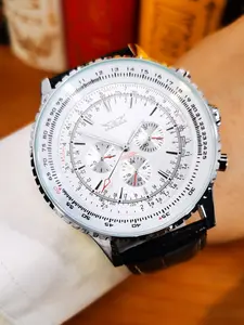 1pc Men Fashion Business Automatic Analog Mechanical Watch Multifunctional Date Display Top Brand Leather Strap Sports Casual Mens Watches Luxury Wristwatches Fashionable Wristwatch Gifts Trendy Multifunctional Watch