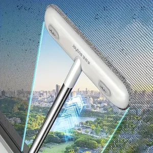 Multifunctional Window Screen Cleaner Brush - 35.83 Inch, Washable Reusable Long Handle, Mosquito Control Net Cleaning Tool
