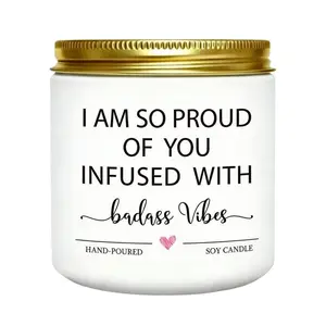 Congratulations Candle, Congratulations Gifts for Women, Proud of You Gifts, Promotion Gift, Badass Gift for Women, Men, College Graduation, Divorce, New Job, Congrats Presents for Her Friend, Soy Candle