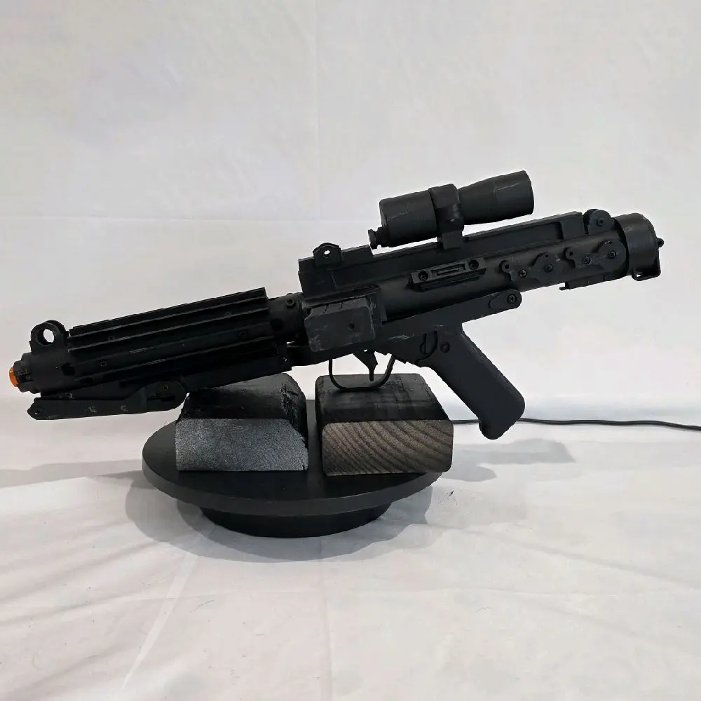 3d print and paint StormTrooper Toy cosplay Blaster, full size 18.5 inches closed stock. Magnetic removable mag, removable orange tip.
