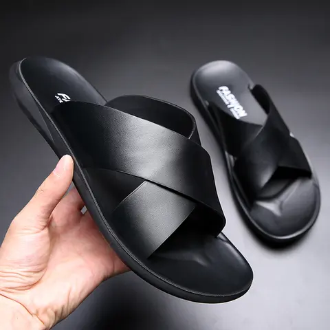Mens Sport Flip Flops Comfort Casual Thong sandals Outdoor sandals slippers New Summer High-End Woven Slide Slippers for Men Soft Cushioned Open Toe Sandals Non Slip Lightweight One Step On Casual Slides Luxury Fashion Footwear for Daily Beach Walking