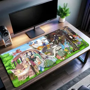 Studio Ghibli Characters Desk Mat | Miyazaki Mouse Pad | Premium Print Surface | Personalized Desk Mat | Smooth Glide Control