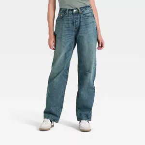 Women's Mid-Rise 90's Baggy Denim Jeans - Universal Thread Vintage Dark Wash 14
