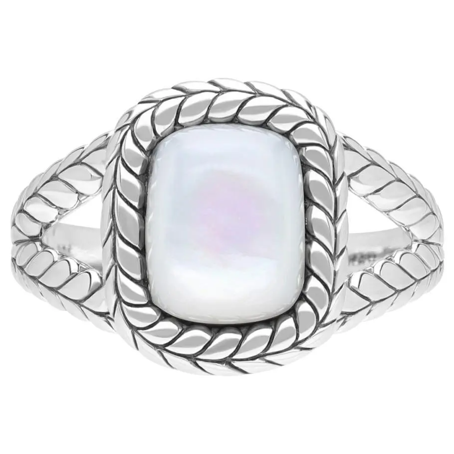Tiffany Kay Studio Sterling Herringbone Cushion Gemstone Ring