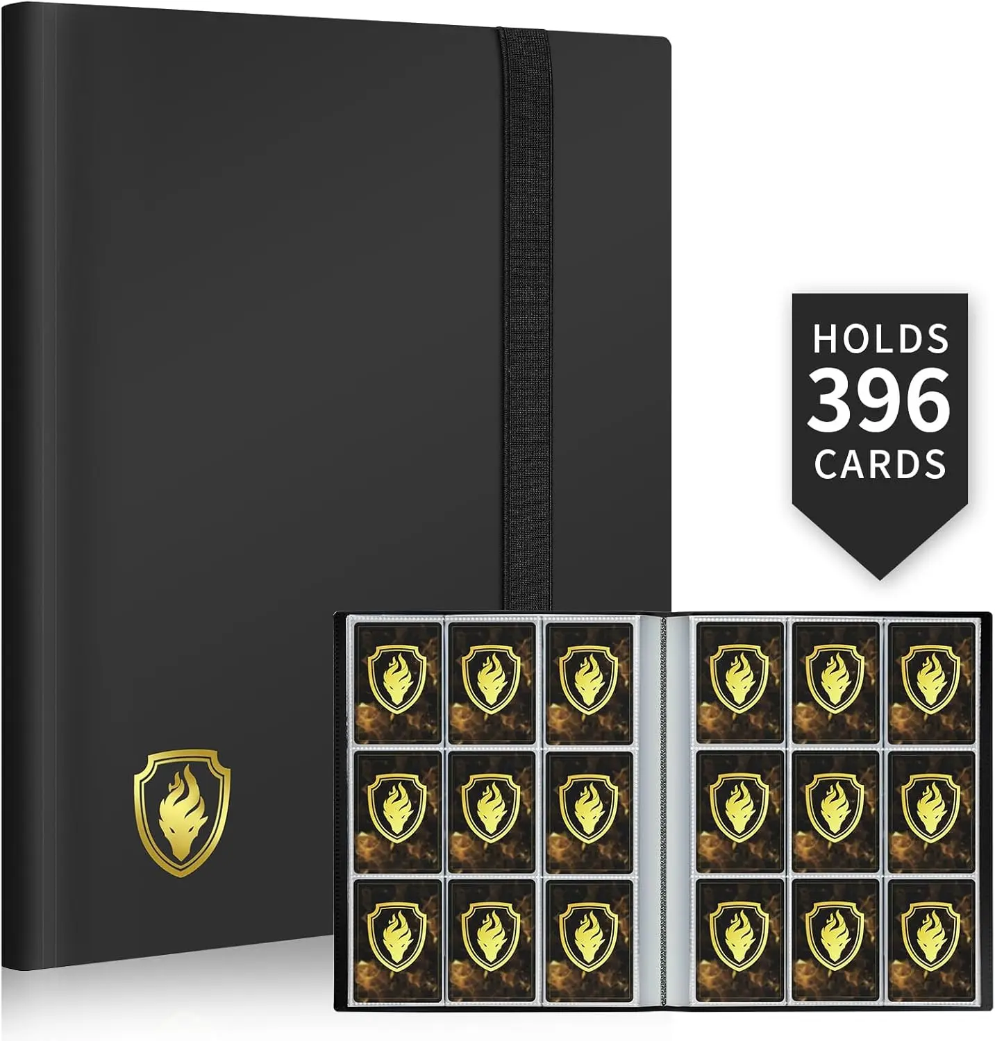 Card Binder 9 Pocket, 396 Pockets Trading Card Binder, Premium Collector Card Album for Standard Cards, Side Loading Card Collection Folder for Game Cards, Sport Cards, Black