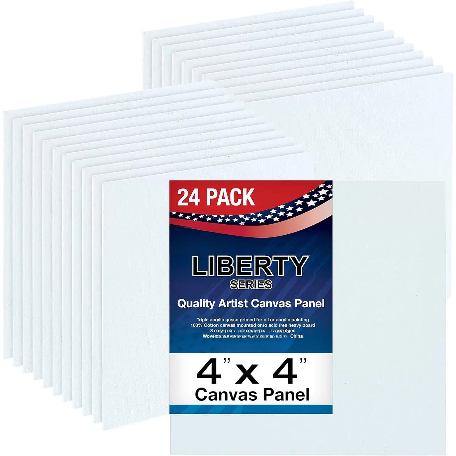 4 X 4 inch Professional ist Quality Acid Free Canvas Panel Boards 24-Pack (1 Full Case of 24 Single Canvas Panel Boards)