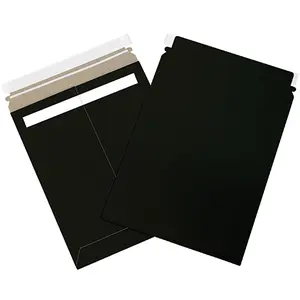 Box Partners RM1721BK Strong Light-Weight Chipboard Self-Seal Flat Mailers, 17" W x 21" L Black Envelopes, Case of 100, No Additional Stiffeners Needed