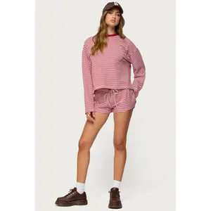 Jainee Striped Drawstring Shorts