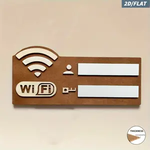 1pcs Vintage WiFi Network Sign, No Power Wireless Router Password Board, Artificial Material, Home Office Cafe Decor, Minimalist Style Gift